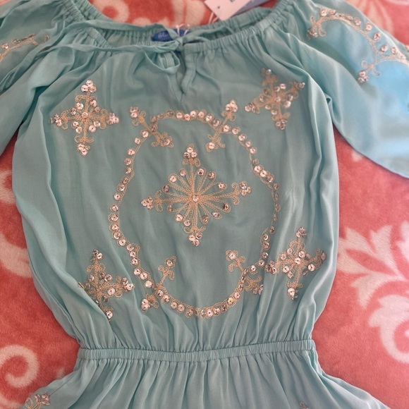 NEW! Blue Ginger Sequined Cover Up Dress - Picture 4 of 11